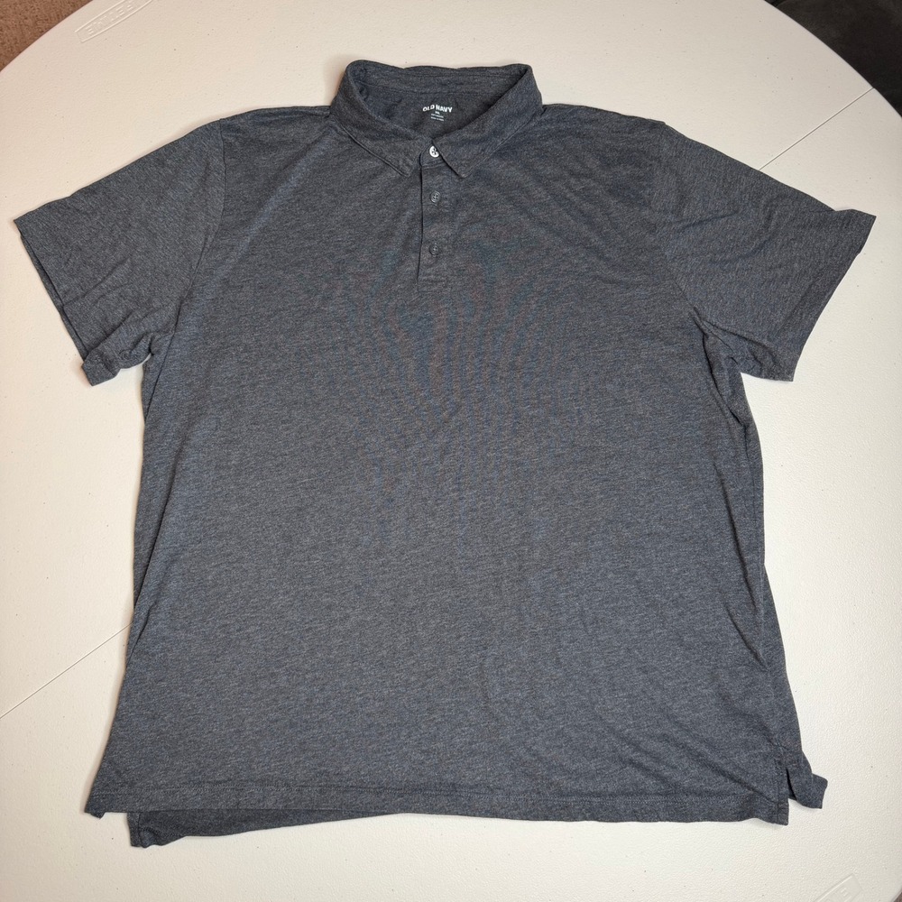 Old Navy Men's Charcoal Gray Heather Soft-Washed Polo‎ Shirt Size XXL